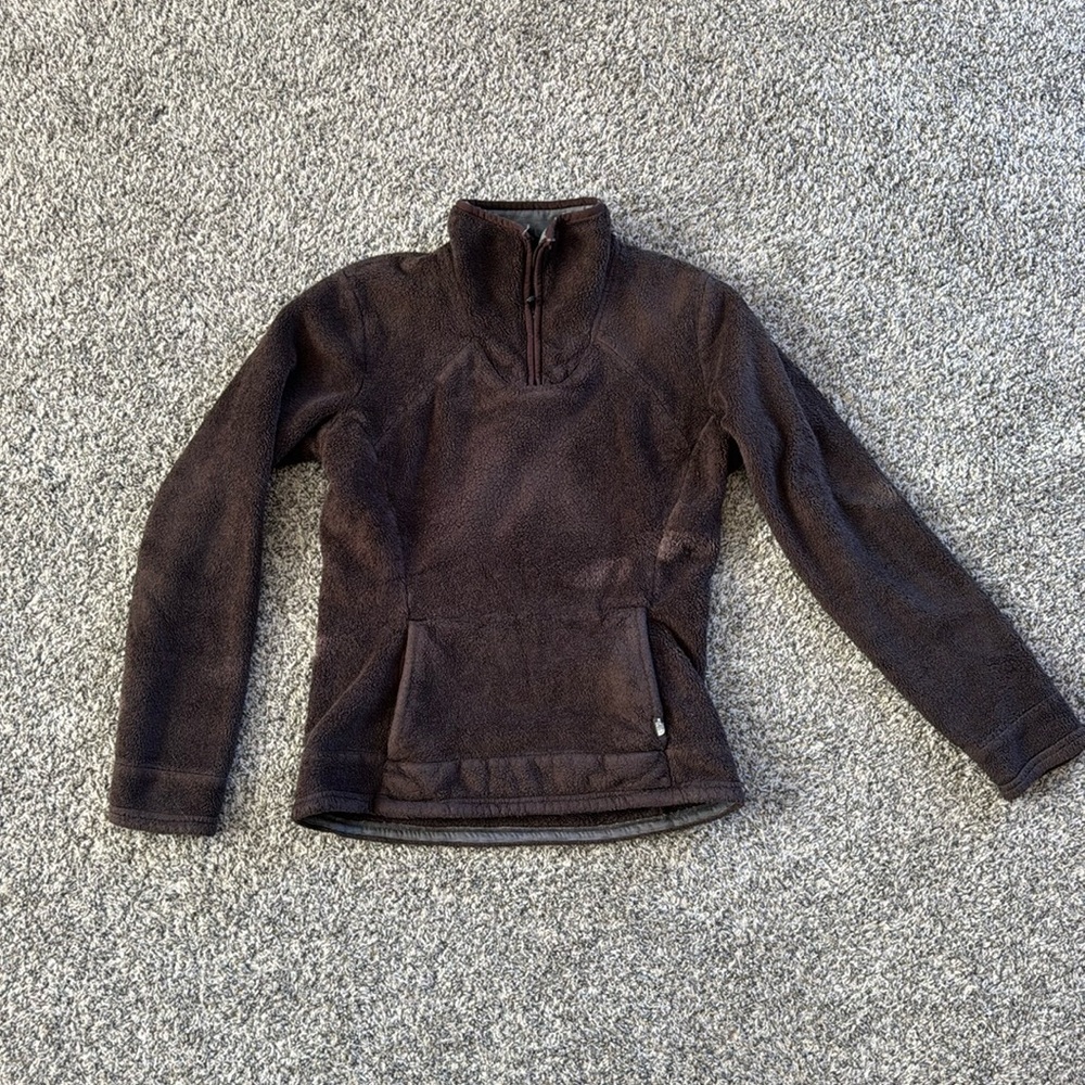Brown The North Face Pull Over Quarter Zip